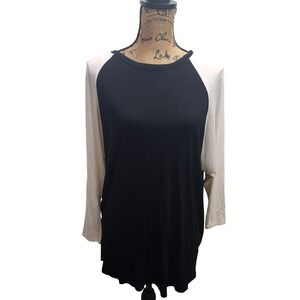 LuLaRoe Classic T Black Cream Baseball Tee 3XL‎